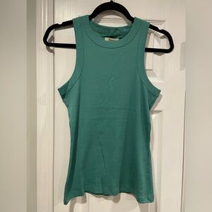 NWOT Madewell Size S Green Ribbed Supima Cotton Racerback Tank Top Stretch